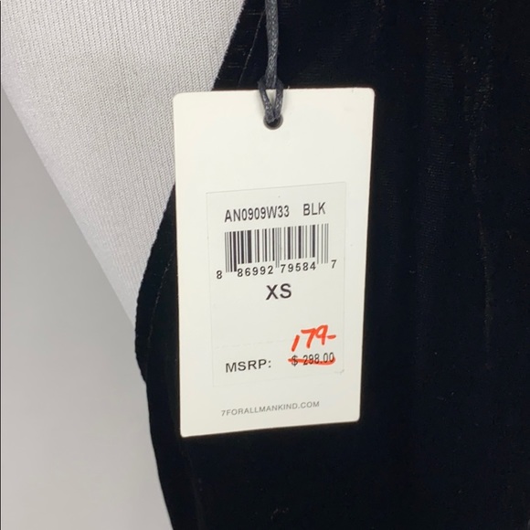 7 for all mankind Black Velvet Romper size Xs - Picture 4 of 10